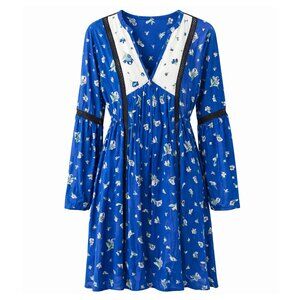 Matilda Jane Blue Floral Day Tripping Dress Small
